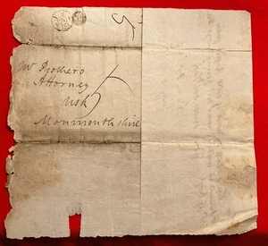 ANTIKER BRIEF 1799 PAPIER HANDGESCHRIEBEN NACHLASSBRIEF RECHTSANWALT IN WALES UK - Bild 1 von 9