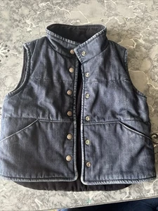 Reversible AG Blue Denim And Black Corduroy Quilted Boys Best Size 4 - Picture 1 of 5