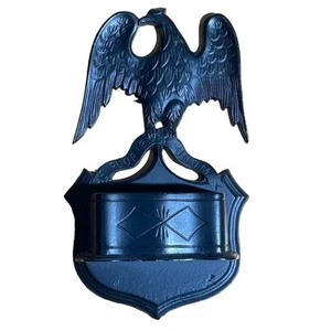 Vintage 11" ferro tascabile da parete in metallo nero American Eagle. EMIG 1439.USA. Planter - Foto 1 di 8