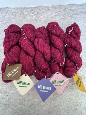 TILLI TOMAS ROCK STAR Yarn ~100% Silk & Glass Beads ~American Beauty~150yds/100g - Image 1 of 4