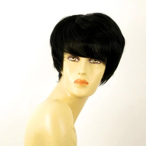 perruque femme 100% cheveux naturel courte noir ref WENDY 1b - Imagen 1 de 9