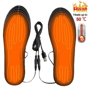 USB Beheizbare Schuheinlagen Füße Warm Socken Pad Matte Elektrisch Heizung Einlegesohlen Waschen - Bild 1 von 25