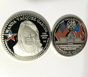 WANDA VAZQUEZ GOBERNADORA Puerto Rico Medalla moneda ficha token PNP - Picture 1 of 12