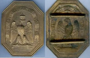Plaque de métier - Administration des forêts modèle 1854 métal lourd bon état - Picture 1 of 1