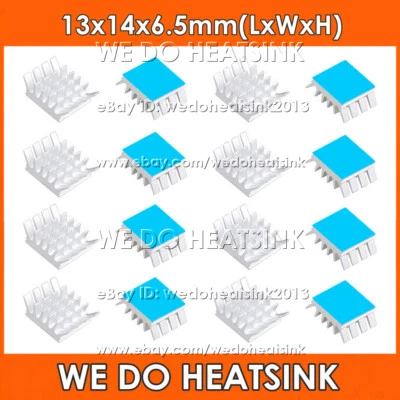 13x14x6.5mm Silver Slotted Anodized Aluminum Heatsink Cooler With Adhesive Tapes - Image 1 of 4