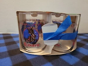 4 Vintage Libbey Rudolph das Rentier mit der roten Nase 4 Zoll Weihnachten Montgomery Ward - Bild 1 von 9