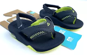 Reef Little Fanning Sandal Kid's Shoes & Sandals CJ4180, Lime/Navy - Picture 1 of 5