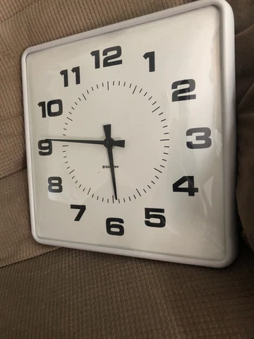 Simplex 2310 Impulse Indicating Wall Clock untested glass faced 12x12 Cover