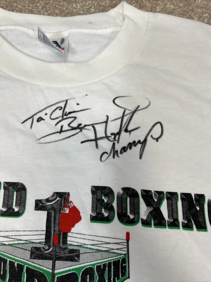 Camiseta Autógrafa Firmada Bernard Hopkins Ronda 1 Boxeo Blanca Talla XL Campeón de Boxeo Foto 1 de 3