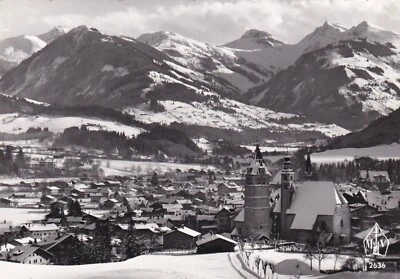 D7132) KITZBÜHEL hacia el sur - Tirol - iglesia y casas nevadas - Imagen 1 de 2