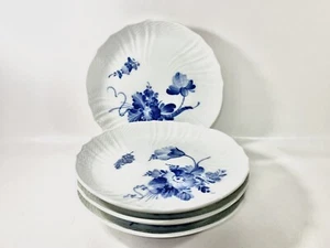 4x Royal Copenhagen Blue Flowers Curved Salad Dessert Plates 1645 19,5 cm - Picture 1 of 10