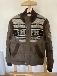 Frankie Morello Wool Bomber Puffer Jacket Luxury Skull Runaway Retail $1000 - Picture 1 of 10