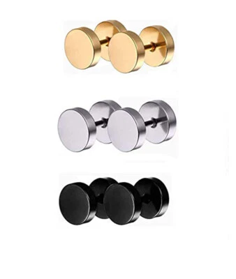 3 pares de pendientes falso tramposo ilusión enchufe calibre 16 barra calibre 00 cara E563 Foto 1 de 4