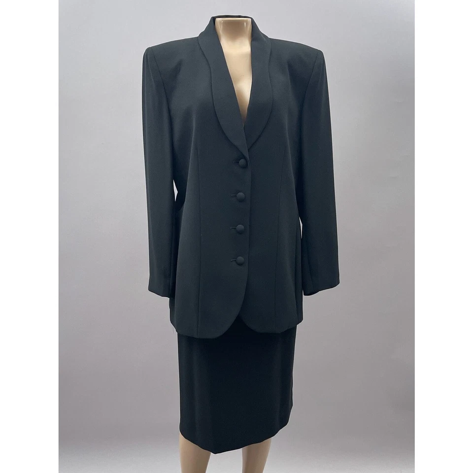 Conjunto de 2 piezas de falda traje Le Suit de colección para mujer 12 blazer negro lápiz carrera a medida Foto 1 de 4