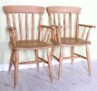 Delivery Options - 2 Rustic Beech Farmhouse Slat Back Carver Chairs Waxed