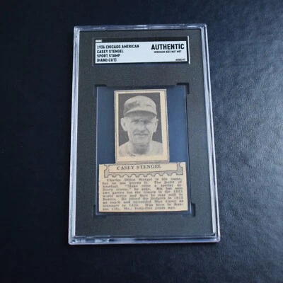 Estampilla deportiva estadounidense Casey Stengel Chicago 1936, SGC auténtica, 0 superior Foto 1 de 2