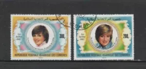 COMORO ISLANDS #546-547 1982 PRINCESS DIANA 21ST BIRTHDAY MINT VF NH O.G CTO - Picture 1 of 1