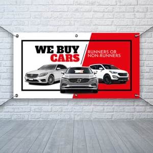 PCV Banner Druck Wir kaufen Autos Autohändler Werbe Werbung Outdoor - Bild 1 von 3