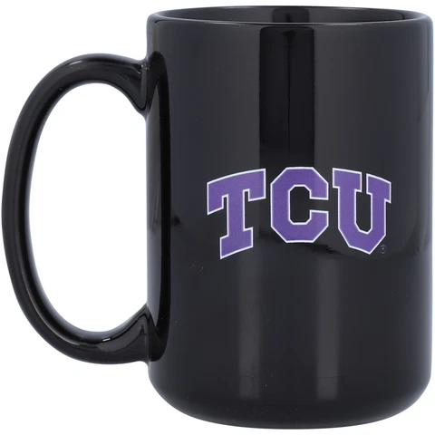 Black TCU Horned Frogs 15oz. Primary Logo Mug Cover