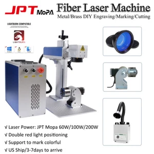 JPT Mopa M7 60W/100W/200W Fiber Laser Marker Cutting Machine Rust Removal Rotary - Picture 1 of 20