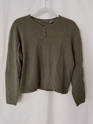 Camisa Estilo Relativity Henley Mangas Largas Verde Talla S #15050 Foto 1 de 3