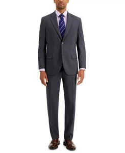 $ 395 Nautica Herren anthrazit einfarbig moderne Passform Bi Stretch Anzug 42R 36 x 32 yap0325 - Bild 1 von 6