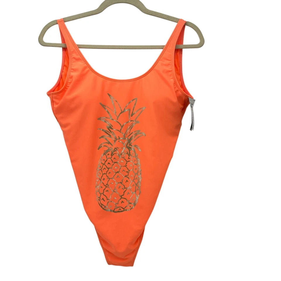 Nuevo con etiquetas Traje de baño acolchado Hollister piña neón naranja dorado mediano para mujer Foto 1 de 4