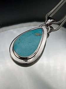 Ostern blau natürlicher Türkis Anhänger Sterlingsilber Nevada natürlicher Türkis - Bild 1 von 8