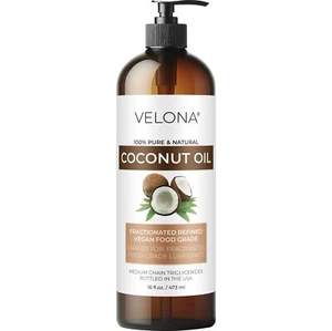 Coconut Oil by Velona - 2 Fl Oz-1 Gal Fractionated Ultra Refined Skin Face Body - Picture 1 of 48