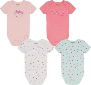 Juicy Couture Infant Girls 4pc Bodysuit Set Size 0/3M 3/6M 6/9M 12M 18M - Picture 1 of 1