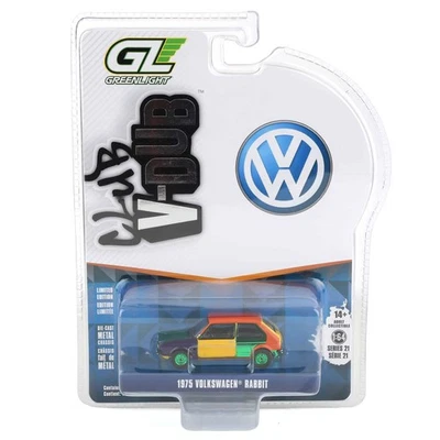 GREEN CHROME CHASE 1/64 1975 Volkswagen Rabbit Harlequin Club V-Dub 21 36120-E - Image 1 of 3
