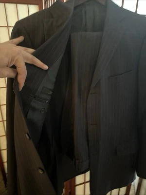 Valentino Men's Dark Blue Pinstripe Suit ￼￼ - Image 1 of 4