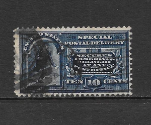 UNITED STATES SCOTT E5 USED FINE - 1895 10c BLUE SPECIAL DELIVERY ISSUE (B6) - Picture 1 of 2