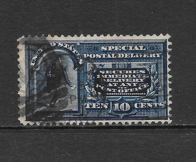 UNITED STATES  SCOTT E5 USED FINE - 1895 10c BLUE SPECIAL DELIVERY ISSUE (B6) - Image 1 of 2