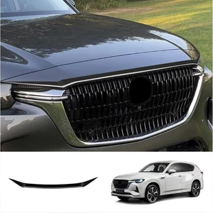 Front Engine Hood Grille Strip Trim For Mazda CX-60 2023 2024 ABS black - Foto 1 di 1
