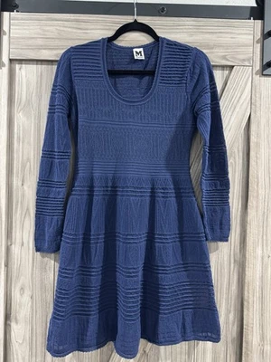 Mini vestido para mujer Missoni tejido manga larga medida talla 6 azul marino sin cordones Foto 1 de 4
