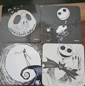 The Nightmare Before Christmas 4 Pack Beverage Coaster Set 3.75" Sally Jack Zero - Picture 1 of 4
