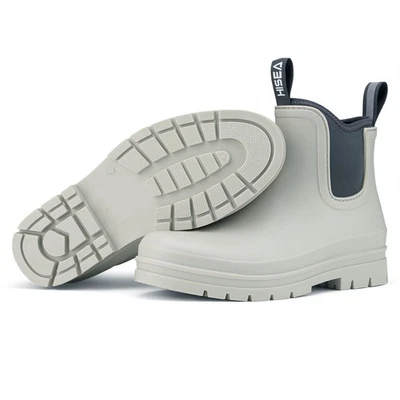 HISEA Women's Chelsea Rain Boots Waterproof Ankle Garden Boots Light Gray-US 8 - Image 1 of 4