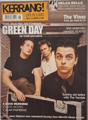 Kerrang (July, 2002) Green Day/Dita Von Teese/Vines/Vandals/Corey Taylor; VG+ - Image 1 of 4