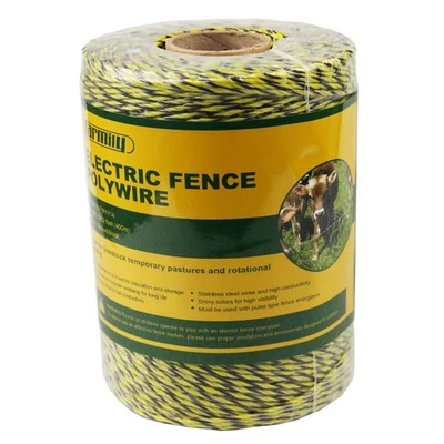 Portable Fence Polywire 1312 Feet 400 Meter 6 Conductor Yellow and Black Color - Image 1 of 4