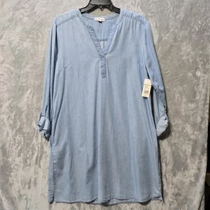 Neu mit Etikett Kim Rogers leichtes Jeanskleid XL blau Taschen Boho Bauer - Bild 1 von 8