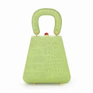 STAUD Kenny Croc-Embossed Leather Top Handle Bag Pistazia Green - Bild 1 von 12