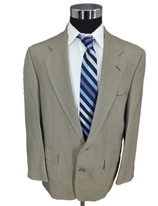 Palm Beach Blazer Jacket Mens 42 Gray Windowpane Pure Wool Sports Coat 2 B USA - Picture 1 of 15