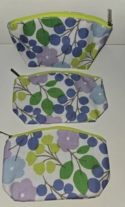 3 x ESTEE LAUDER FLOWER COSMETIC MAKEUP PURSE TRAVEL HAND CANVAS BAG POUCH * NEW - Picture 1 of 6