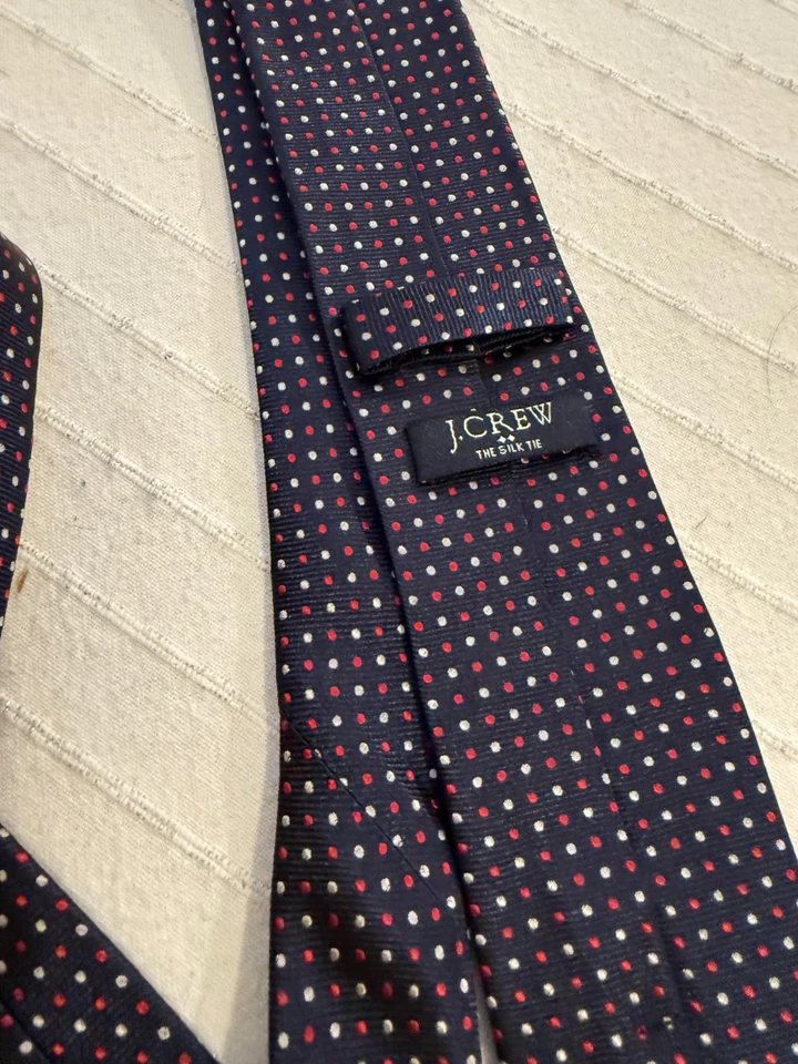 J Crew  Silk Foulard skinny Tie  60”x 2.5” multicolors. PIN DROP PATTERN Foto 1 de 1