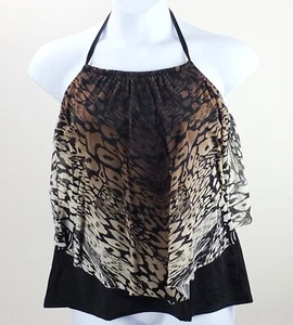 NWT Swimsuits For All Multi-Color Size 16 Tankini Halter Mesh Overlay - Picture 1 of 4