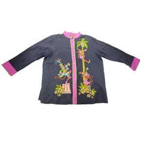 Chaqueta Bob Mackie De Colección Para Mujer Talla 1X Negra Invierno Seda Fría Usable Arte - Imagen 1 de 16