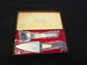 Burnco Hostess Set Servieren Mid Century Mod, MCM Edelstahl Rose Hartholz unbenutzt - Bild 1 von 4