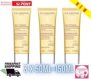 Clarins Hydrating Gentle Foaming Cleanser normal to dry skin 50ML X3=150ML *NEW* - Picture 1 of 1