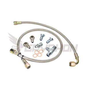 Braided Turbo Water Line Kit for Nissan Patrol TD42 GQ Garrett GTX2863R GTX2871R - Picture 1 of 2